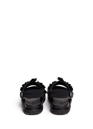 Back View - Click To Enlarge - MARNI - Floral jewel strap mesh sandals
