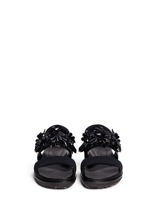 Figure View - Click To Enlarge - MARNI - Floral jewel strap mesh sandals