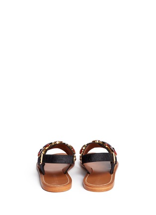 Back View - Click To Enlarge - MARNI - Jewel cross strap calf hair sandals