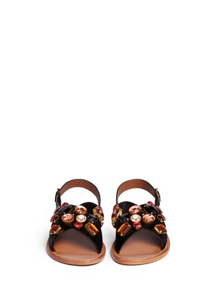 Figure View - Click To Enlarge - MARNI - Jewel cross strap calf hair sandals