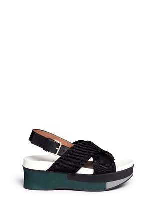 Main View - Click To Enlarge - MARNI - 'Zeppa' crisscross strap flatform sandals