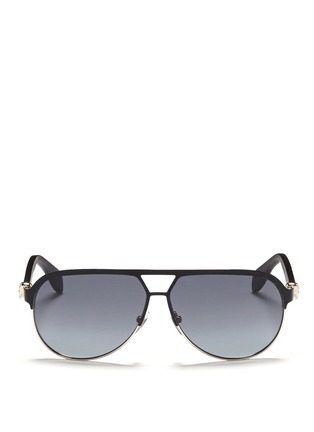 Main View - Click To Enlarge - ALEXANDER MCQUEEN - Flat brow bar wire aviator sunglasses