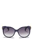 Main View - Click To Enlarge - ALEXANDER MCQUEEN - Sunray skull pearlescent stripe sunglasses