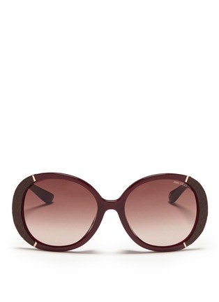 Main View - Click To Enlarge - JIMMY CHOO - 'Millie' python trim acetate sunglasses