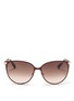 Main View - Click To Enlarge - JIMMY CHOO - 'Posie' glitter temple metal sunglasses