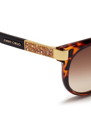 Detail View - Click To Enlarge - JIMMY CHOO - 'Erin' crystal temple acetate sunglasses