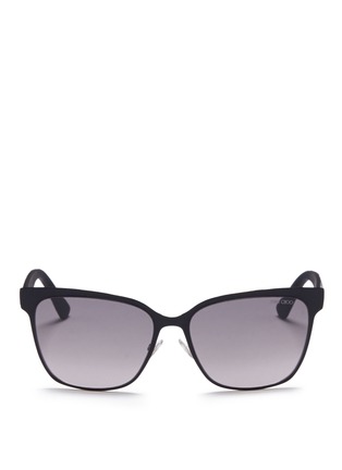 Main View - Click To Enlarge - JIMMY CHOO - 'Keira' python leather temple metal sunglasses
