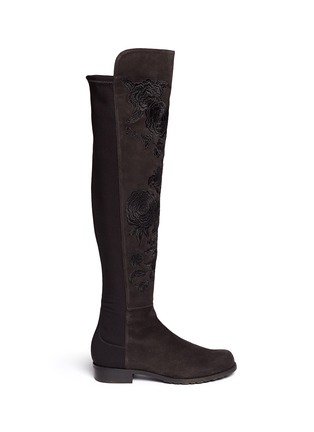 Main View - Click To Enlarge - STUART WEITZMAN - x Huishan Zhang for BLITZ '5050' embroidery suede boots