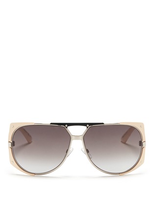 Main View - Click To Enlarge - DIOR - 'Enigmatic' chunky acetate temple metal sunglasses