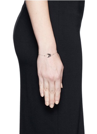 Figure View - Click To Enlarge - STEPHEN WEBSTER - 'Fly By Night' black diamond 18k white gold batmoth bracelet