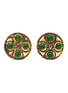 Main View - Click To Enlarge - VINTAGE CHANEL - Glass cabochon embellished logo clip stud earrings