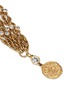 Detail View - Click To Enlarge - VINTAGE CHANEL - Logo coin strass multi chain bracelet