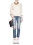 Figure View - Click To Enlarge -  - 'Boyfriend Jean' distressed cropped jeans