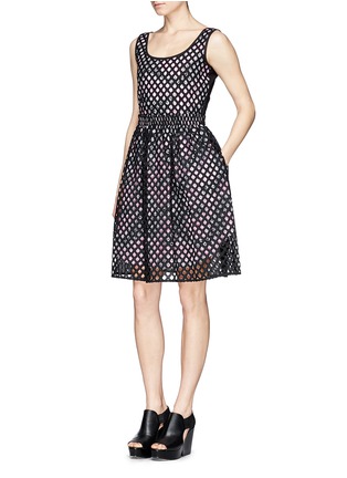 Figure View - Click To Enlarge - CARVEN - Photographic floral print broderie dress