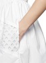 Detail View - Click To Enlarge - CARVEN - Broderie anglaise panel poplin dress