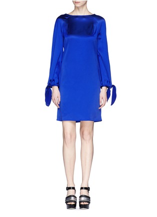 Main View - Click To Enlarge - CARVEN - Bow cuff satin dress