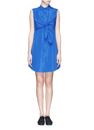 Main View - Click To Enlarge - CARVEN - Sash tie faille shirt dress
