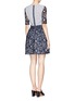 Back View - Click To Enlarge - CARVEN - Floral lace overlay gingham check dress