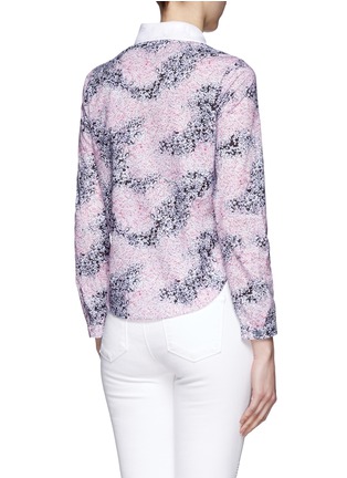 Back View - Click To Enlarge - CARVEN - Floral print cutout cropped shirt