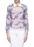 Main View - Click To Enlarge - CARVEN - Floral print cutout cropped shirt