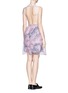 Back View - Click To Enlarge - CARVEN - Photographic floral print open back organza dress