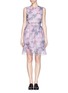 Main View - Click To Enlarge - CARVEN - Photographic floral print open back organza dress