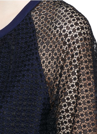 Detail View - Click To Enlarge - SEE BY CHLOÉ - Lace overlay raglan sleeve jersey top
