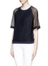 Front View - Click To Enlarge - SEE BY CHLOÉ - Lace overlay raglan sleeve jersey top