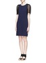 Figure View - Click To Enlarge - SEE BY CHLOÉ - Eyelet lace sleeve jersey dress