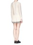 Back View - Click To Enlarge - SEE BY CHLOÉ - Contrast layer ruffle crepe dress