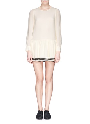 Main View - Click To Enlarge - SEE BY CHLOÉ - Contrast layer ruffle crepe dress