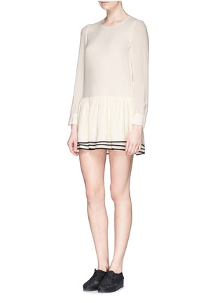 Figure View - Click To Enlarge - SEE BY CHLOÉ - Contrast layer ruffle crepe dress