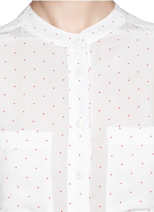 Detail View - Click To Enlarge - EQUIPMENT - 'Ava' Collarless polka dot shirt