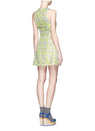 Back View - Click To Enlarge - MSGM - Sunflower brocade lurex mini dress