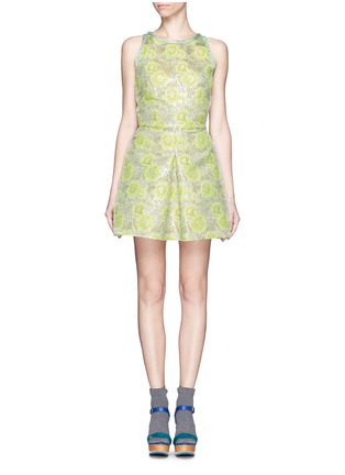 Main View - Click To Enlarge - MSGM - Sunflower brocade lurex mini dress