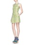 Figure View - Click To Enlarge - MSGM - Sunflower brocade lurex mini dress