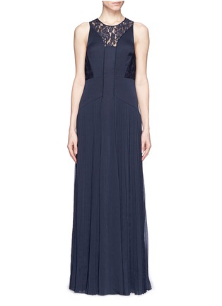 Main View - Click To Enlarge - WHISTLES - Gina lace plissé chiffon gown