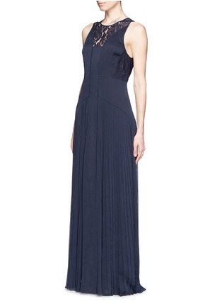 Figure View - Click To Enlarge - WHISTLES - Gina lace plissé chiffon gown