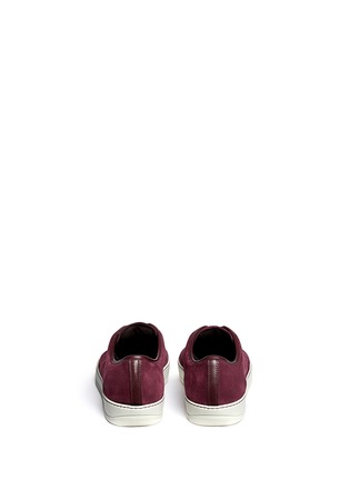 Back View - Click To Enlarge - LANVIN - Patent toe cap suede sneakers