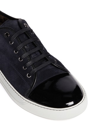 Detail View - Click To Enlarge - LANVIN - Suede and patent leather sneakers