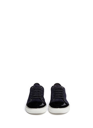 Figure View - Click To Enlarge - LANVIN - Suede and patent leather sneakers