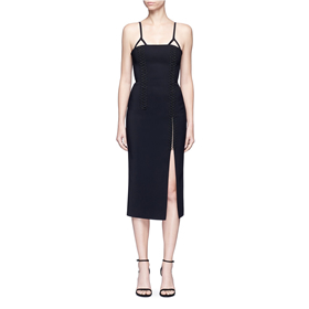 DION LEE COIL LACED ELASTIC CORD BUSTIER DRESS