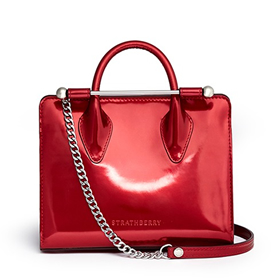 STRATHBERRY THE STRATHBERRY NANO' MIRROR PATENT LEATHER TOTE