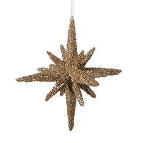 Shishi As Large glitter 3D star Christmas ornament