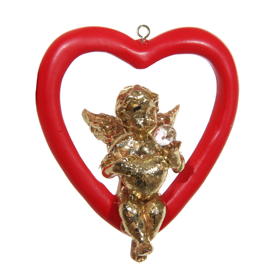 Shishi As Sitting angel heart Christmas ornament