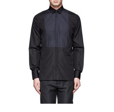 Lanvin Contrast bib-front cotton shirt
