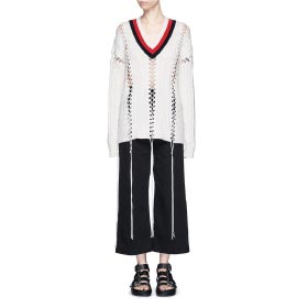 ALEXANDER WANG FLIGHTSUIT LACING CRICKET CABLE SWEATER