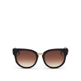THIERRY LASRY 'AFFINITY' METAL TEMPLE ACETATE ROUND SUNGLASSES